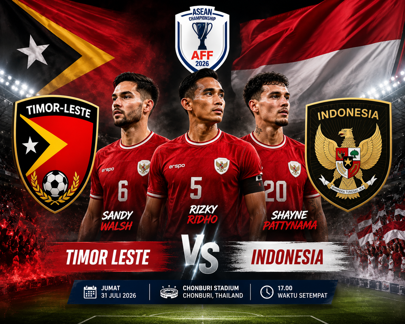 Preview Timor Leste vs Indonesia 31 Juli 2026: Garuda Bidik Kemenangan Kedua di Piala ASEAN 2026