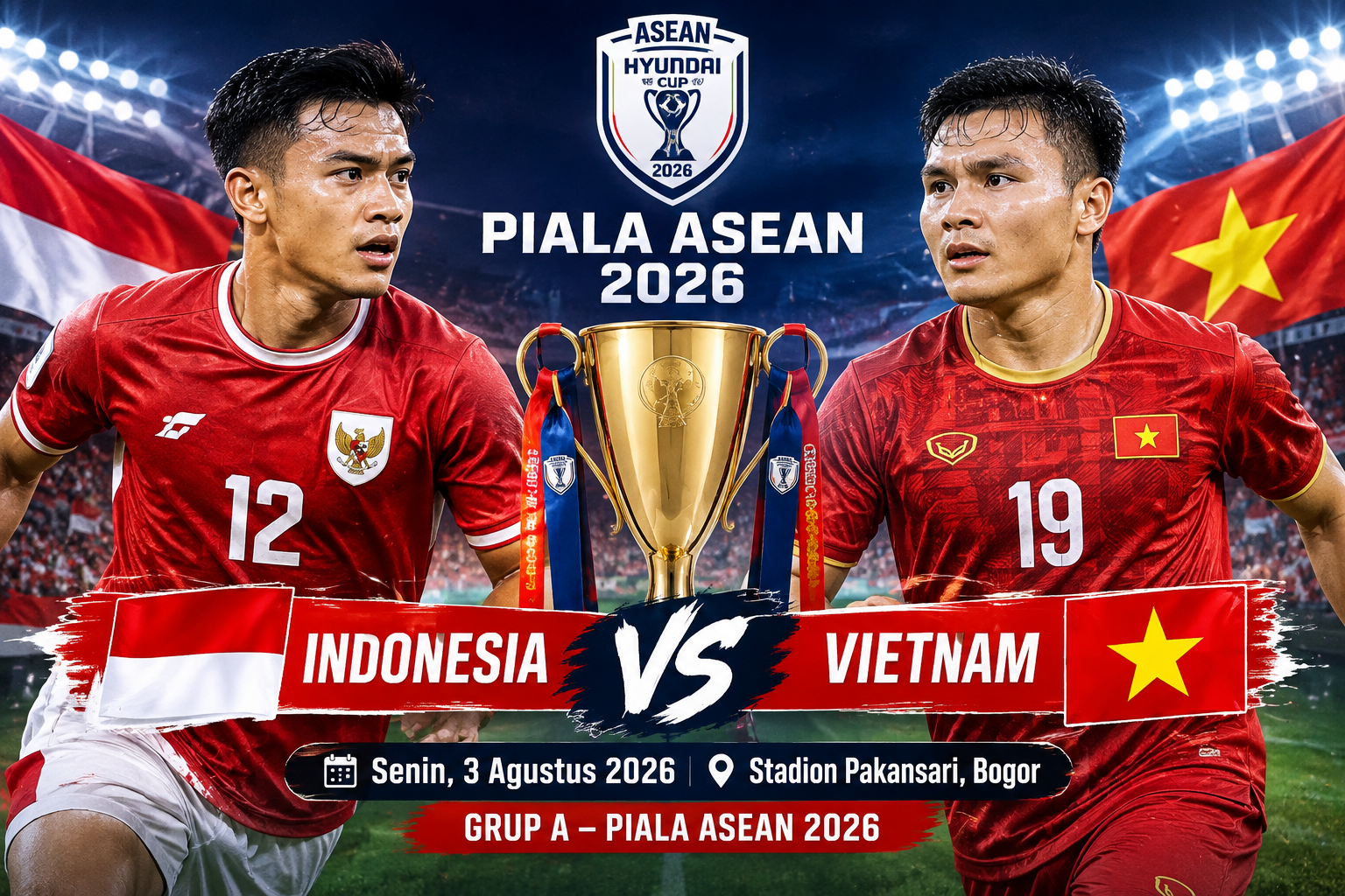 Indonesia vs Vietnam di Piala ASEAN 2026: Garuda Tantang Juara Bertahan di Laga Krusial Grup A