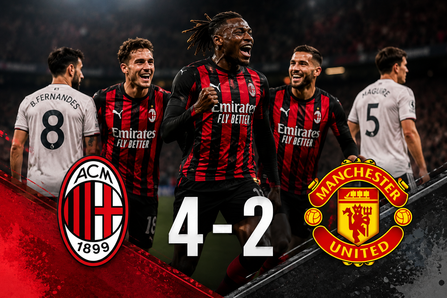 AC Milan Comeback, Kalahkan Manchester United 4-2 di Laga Persahabatan
