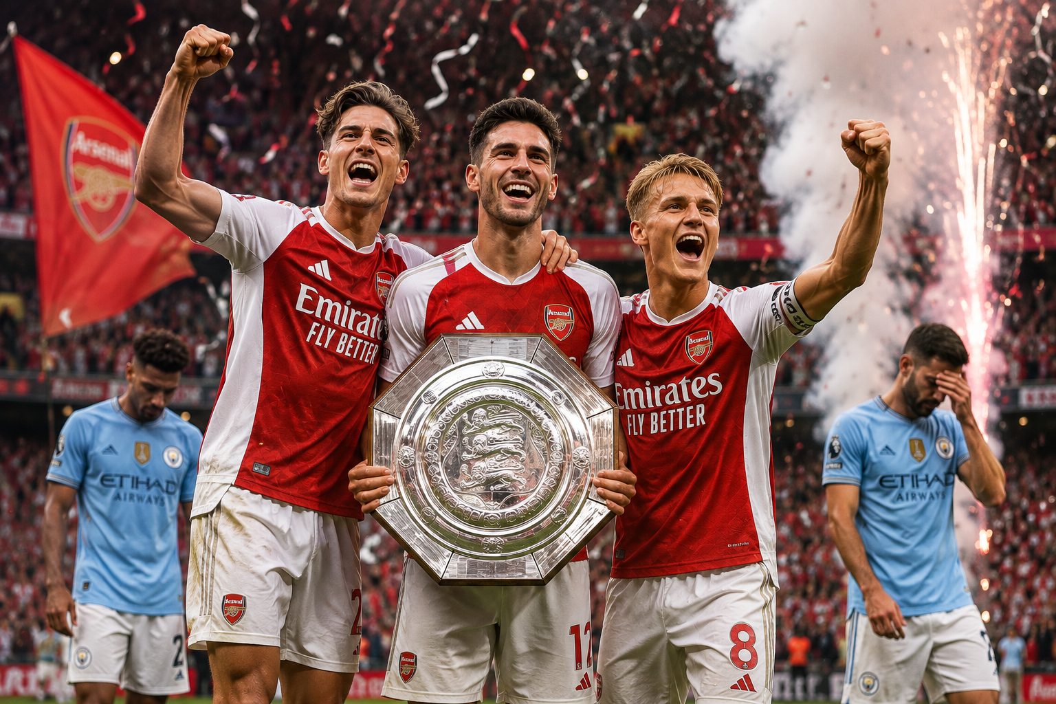 Arsenal Hancurkan Manchester City 3-0, Angkat Trofi Community Shield 2026