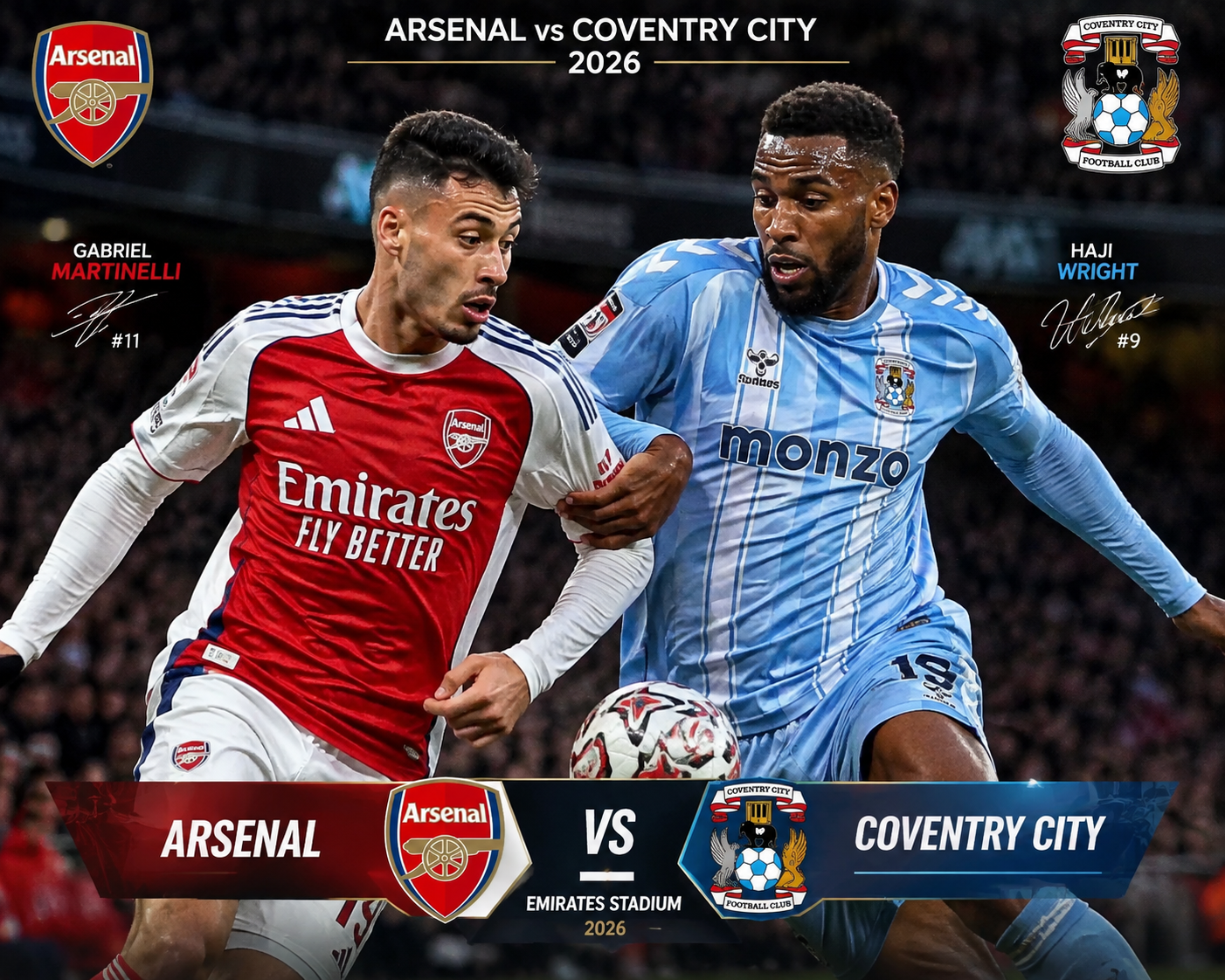 Arsenal vs Coventry City: Sang Juara Memulai Misi Pertahankan Gelar Premier League